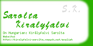 sarolta kiralyfalvi business card